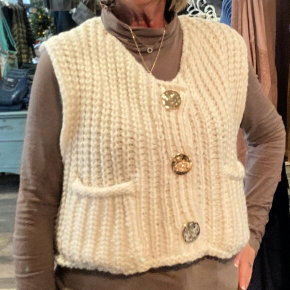 Slub Knit Sweater Vest - Picture 3 of 4